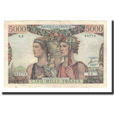 Banknote, France, 5000 Francs, 1949-03-10, EF(40-45), Fayette:48.1, KM:131a