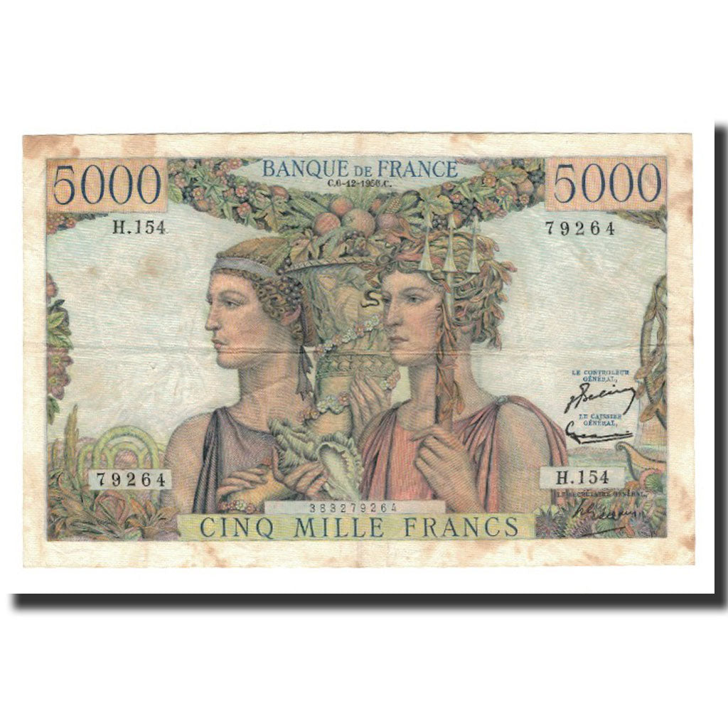 Banknote, France, 5000 Francs, 1956-12-6, EF(40-45), Fayette:48.12, KM:131c