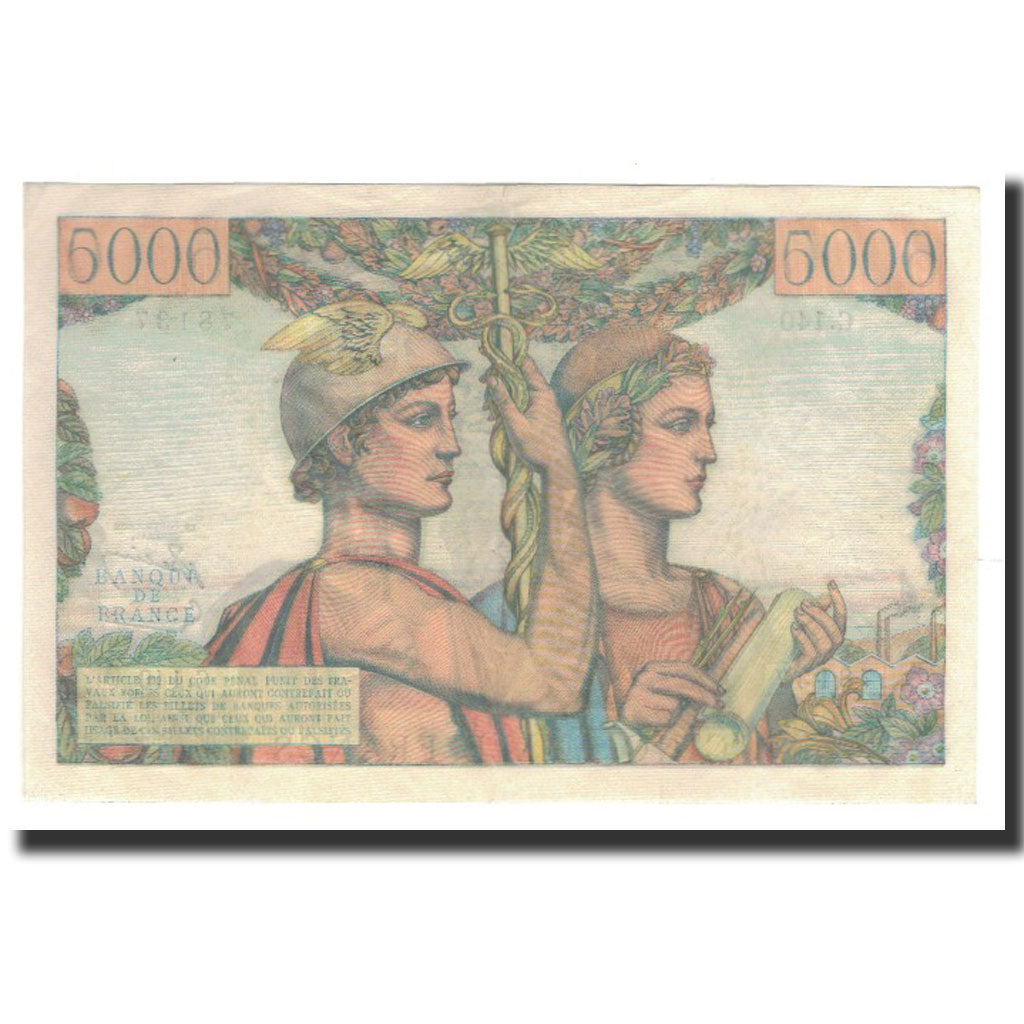 Billete, Francia, 5000 Francs, 1953-12-03, EBC, Fayette:48.10, KM:131c
