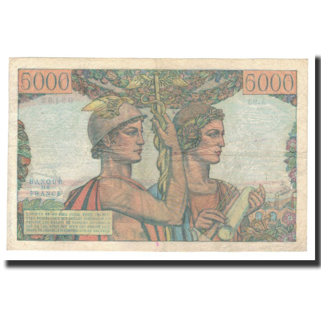 Banknote, France, 5000 Francs, 1952-02-07, EF(40-45), Fayette:48.6, KM:131c