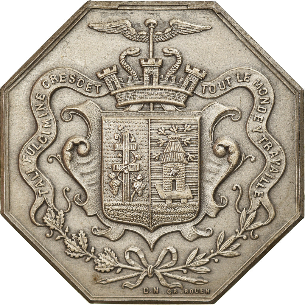 France, Token, Chambre de Commerce d'Elbeuf, 1862, MS(60-62), Silver