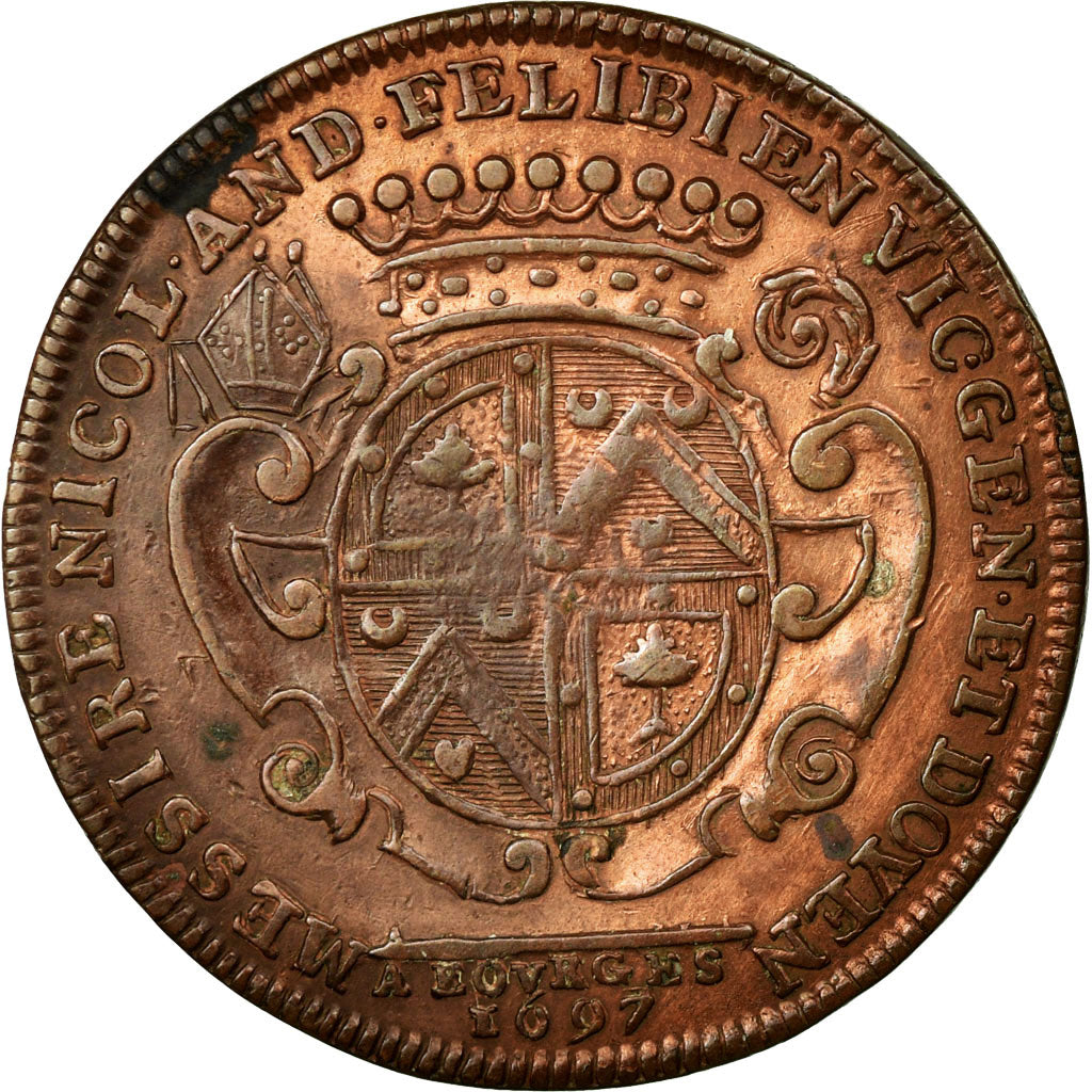 France, Token, Royal, 1695, EF(40-45), Copper, Feuardent:9324