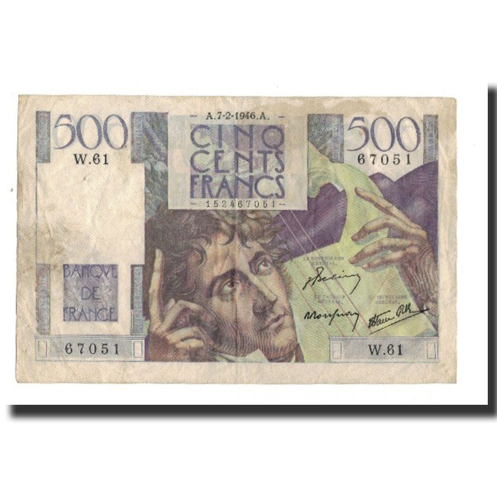 Francia, 500 Francs, 1946-09-12, MB+, Fayette:34.4, KM:129a