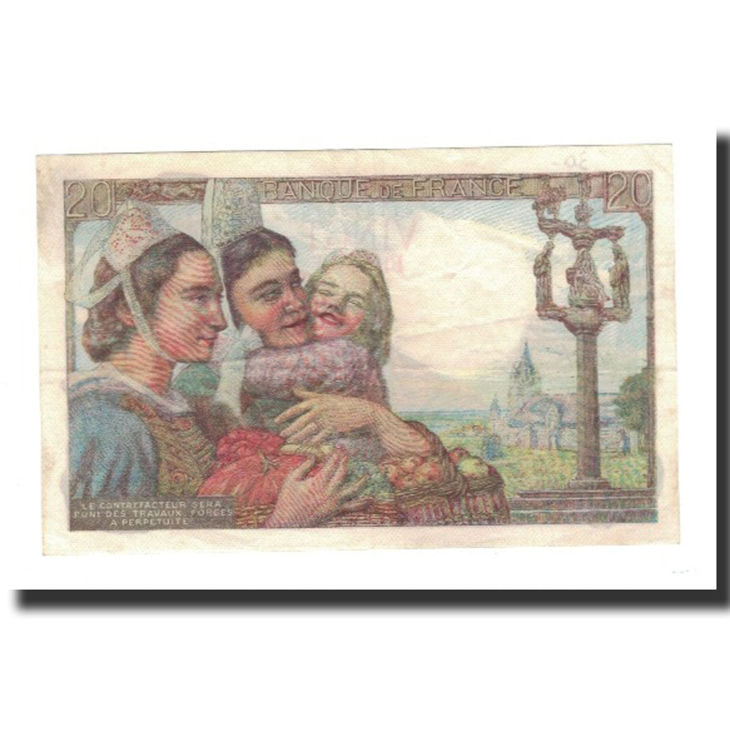 France, 20 Francs, 1943-04-15, EF(40-45), Fayette:28.21, KM:100a