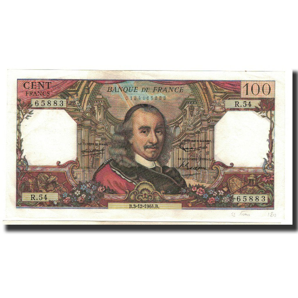 France, 100 Francs, 1964-12-03, AU(50-53), Fayette:65.5, KM:149a