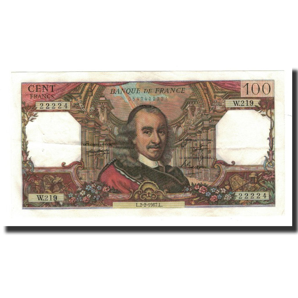 France, 100 Francs, 1967-02-02, AU(50-53), Fayette:65.16, KM:149b