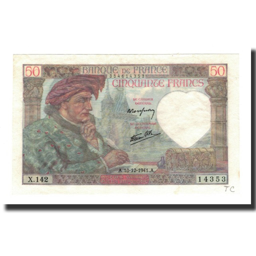 Francja, 50 Francs, 1941-12-18, AU(55-58), Fayette:19.17, KM:93