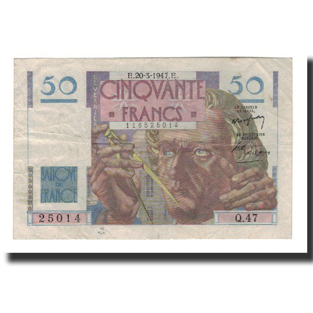France, 50 Francs, KM:127b, 1947-03-20, EF(40-45), Fayette:20.7