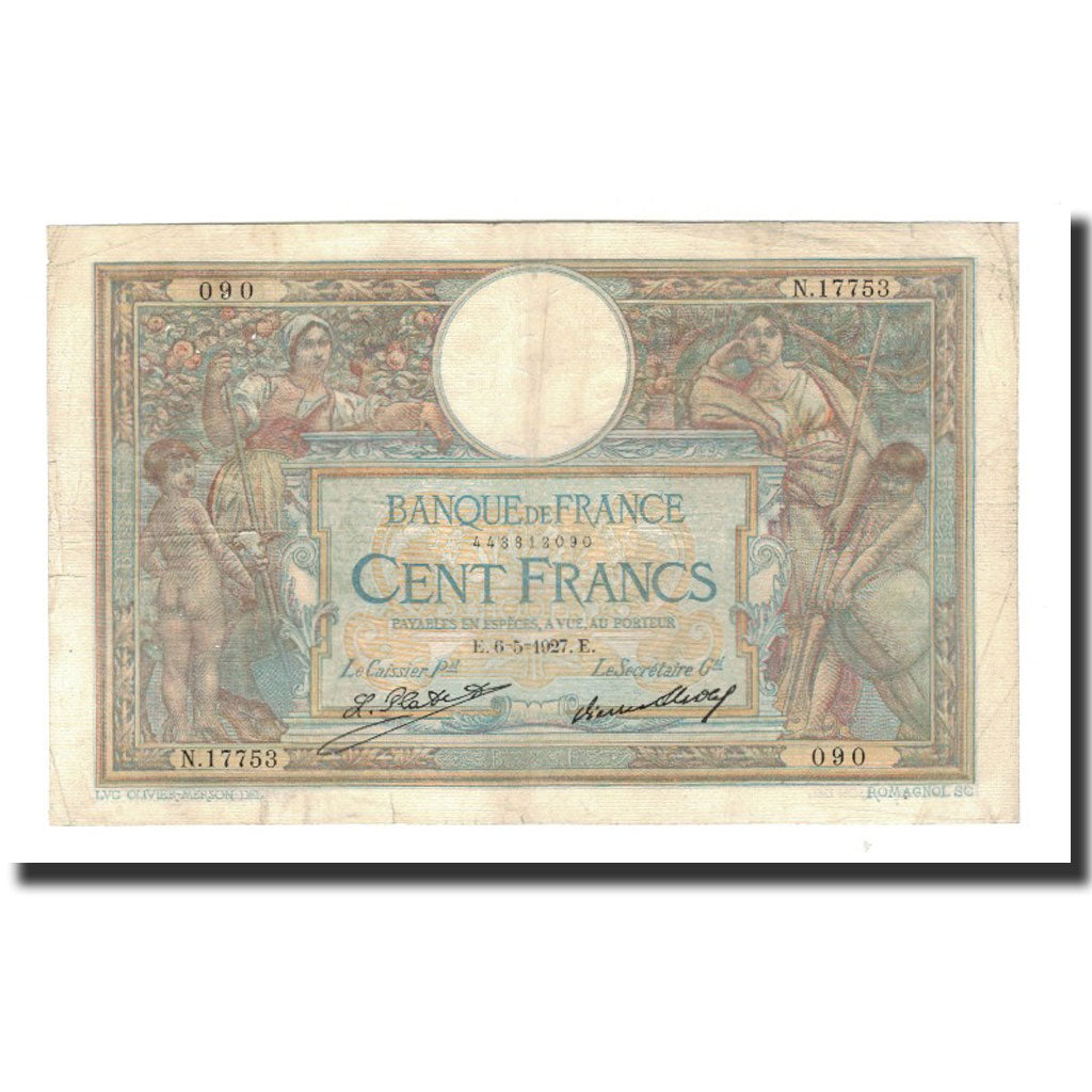 France, 100 Francs, 1927-05-06, EF(40-45), Fayette:24.6, KM:78b