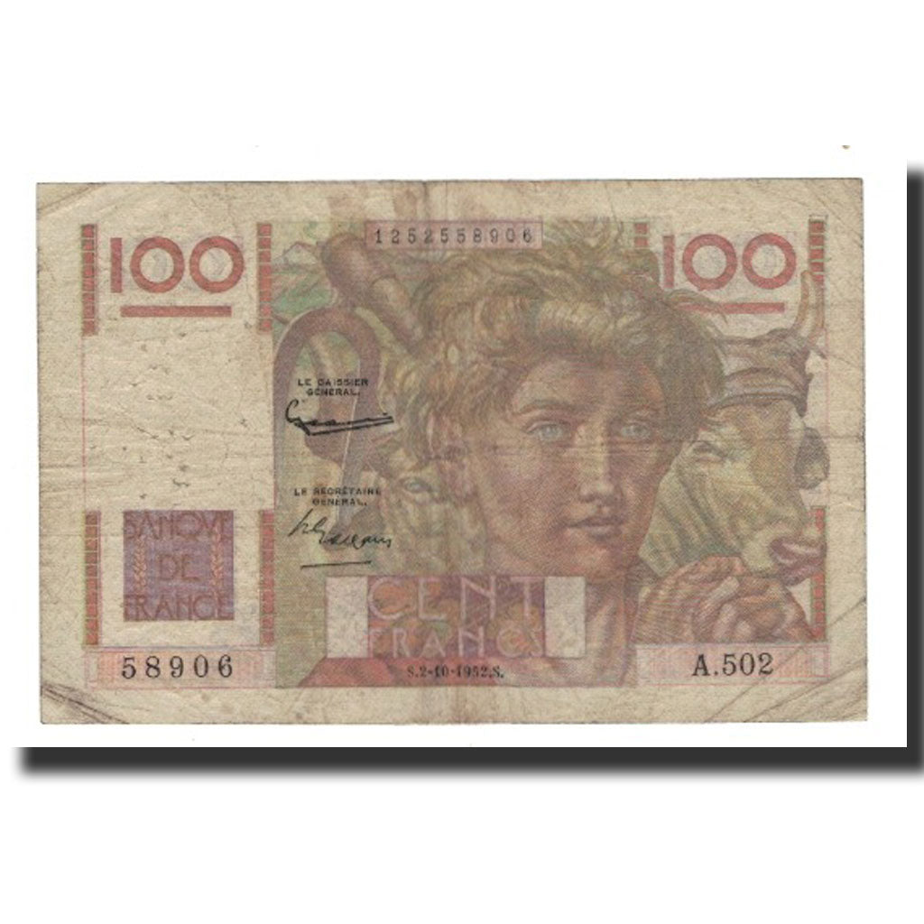 Frankrijk, 100 Francs, 1952-10-02, B+, Fayette:28Bis/1, KM:128d