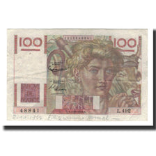 France, 100 Francs, 1952-10-02, EF(40-45), Fayette:28.34, KM:128d