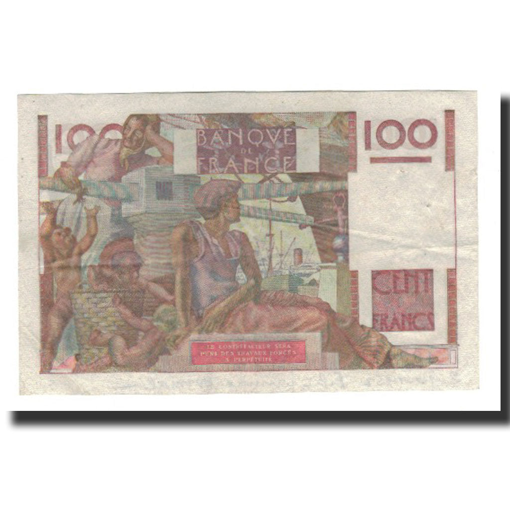 France, 100 Francs, 1952-10-02, EF(40-45), Fayette:28.34, KM:128d