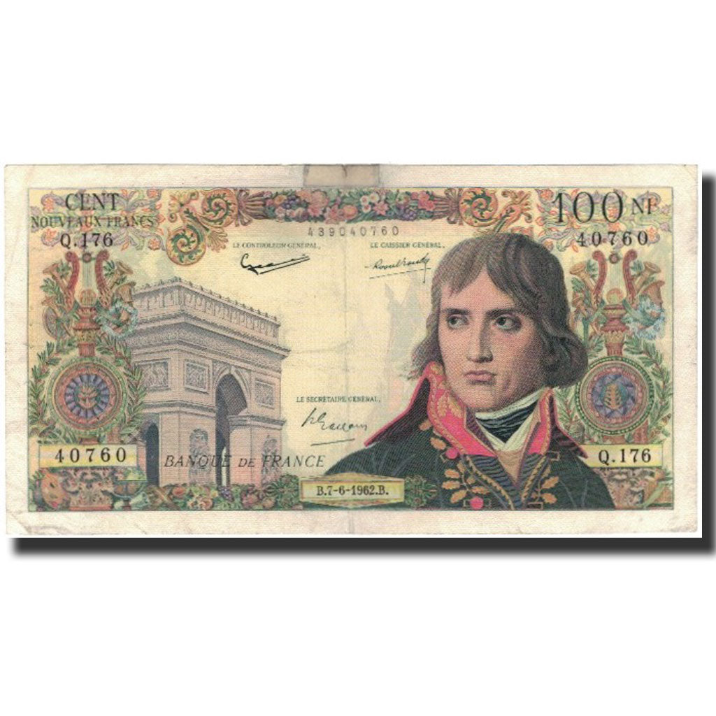France, 100 Nouveaux Francs, 1962-06-07, VF(20-25), Fayette:59.16, KM:144a