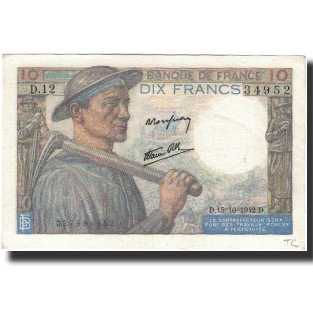 Francia, 10 Francs, 1942-10-15, SPL, Fayette:8.4, KM:99d