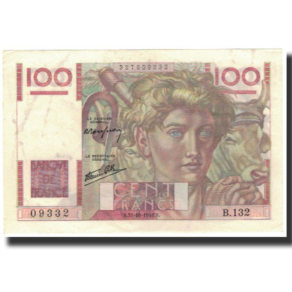 France, 100 Francs, 1946-10-31, AU(50-53), Fayette:28.10, KM:128a