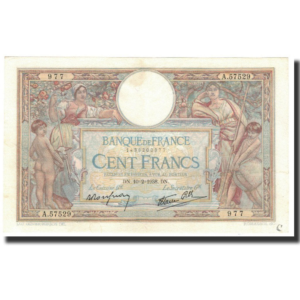 France, 100 Francs, 1938-02-10, AU(50-53), Fayette:25.10, KM:86b