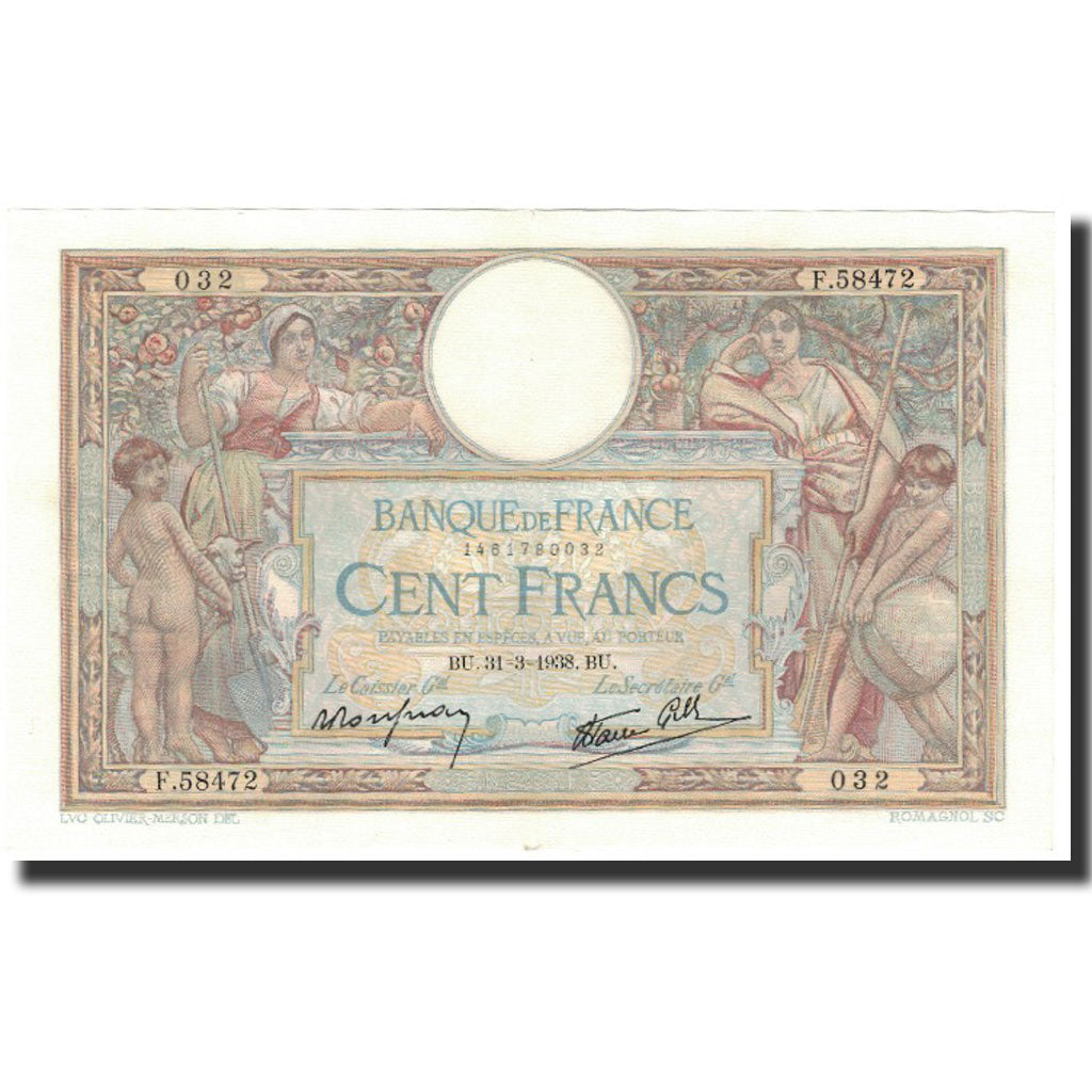 Francia, 100 Francs, 1938-03-31, SPL-, Fayette:25.14, KM:86b