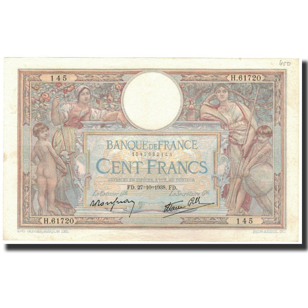 Frankreich, 100 Francs, 1938-10-27, SS+, Fayette:25.33, KM:86b