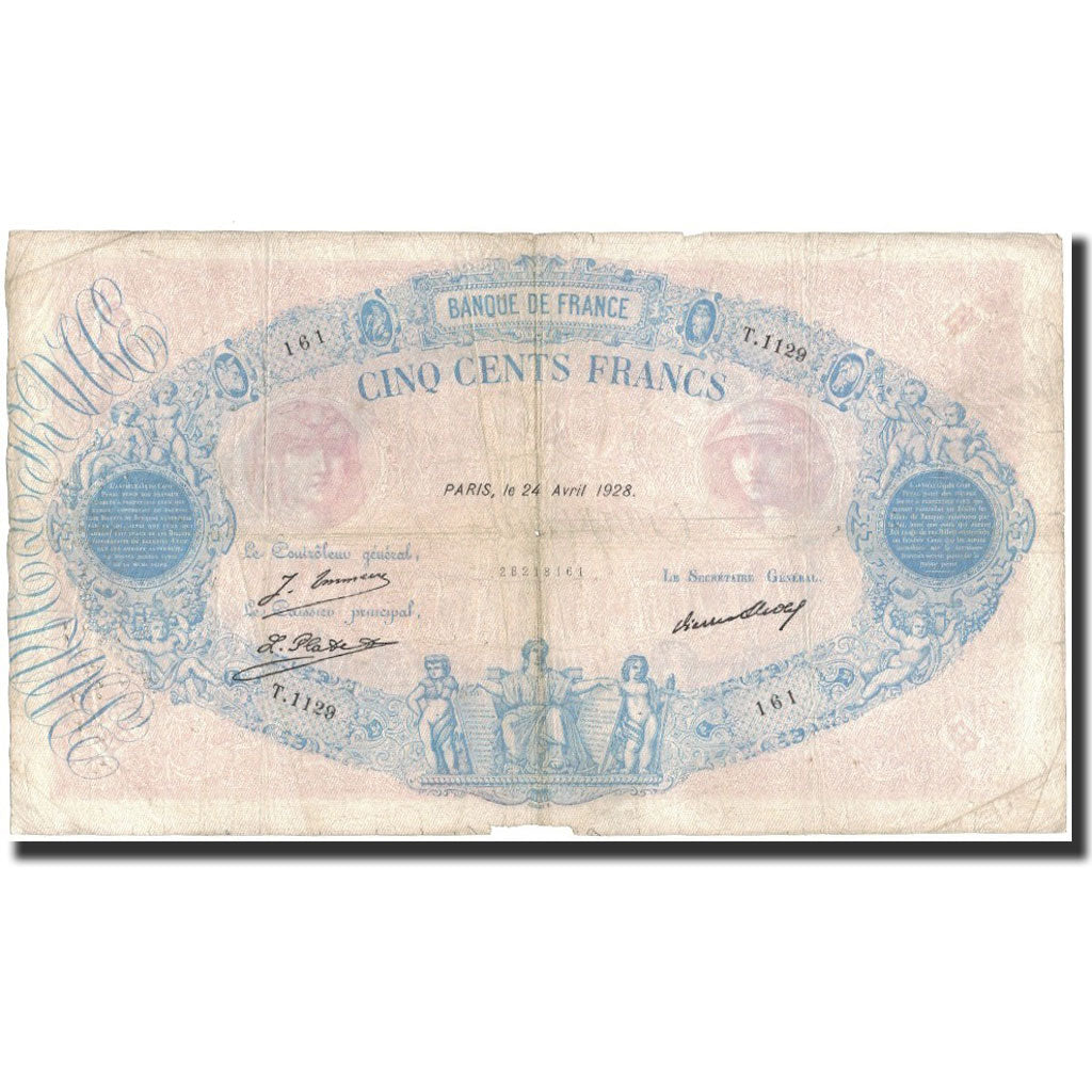 Francia, 500 Francs, 1928-04-24, BC, Fayette:30.31, KM:66k