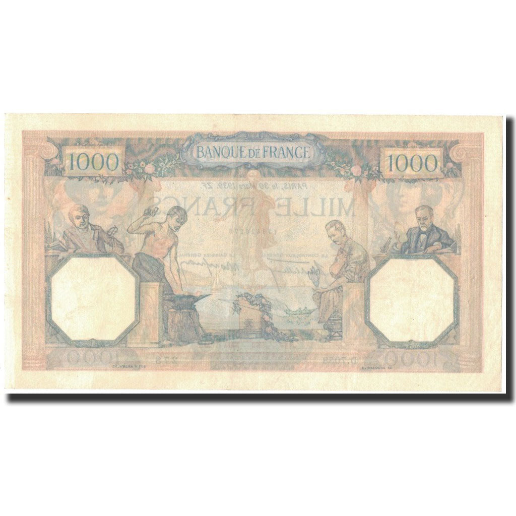 France, 1000 Francs, 1939-03-30, AU(55-58), Fayette:38.35, KM:79b