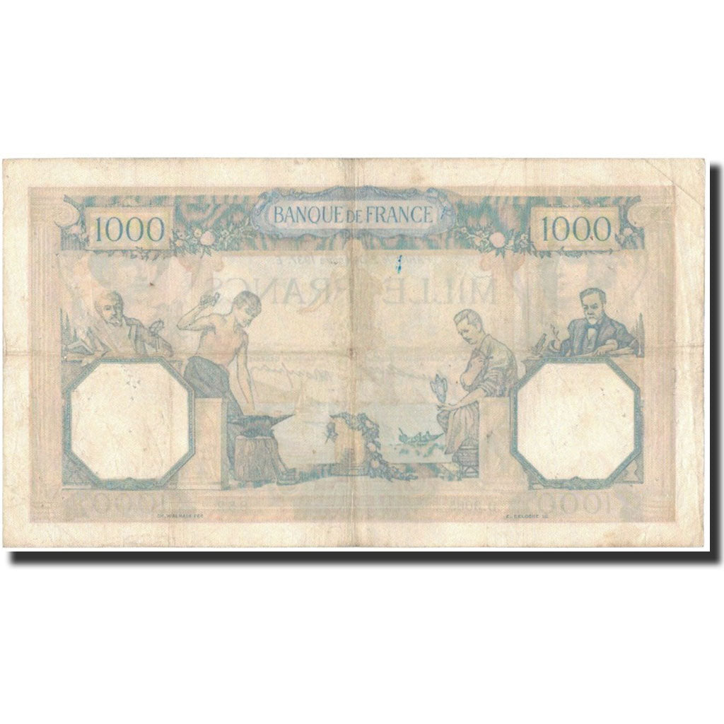 Frankrijk, 1000 Francs, 1937-12-02, TB+, Fayette:38.5, KM:90b