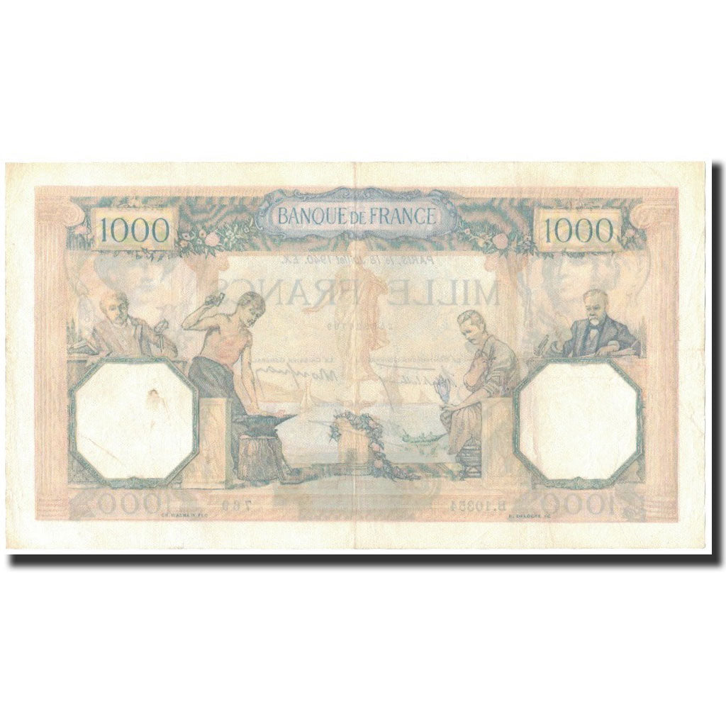 France, 1000 Francs, 1940-07-18, TTB+, Fayette:38.50, KM:90c