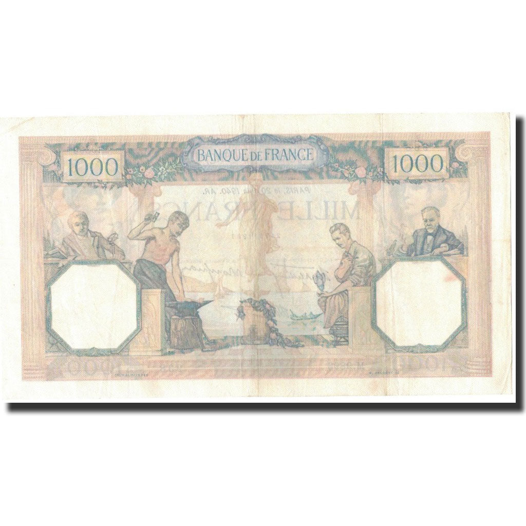 France, 1000 Francs, 1940-06-20, AU(50-53), Fayette:38.49, KM:90c