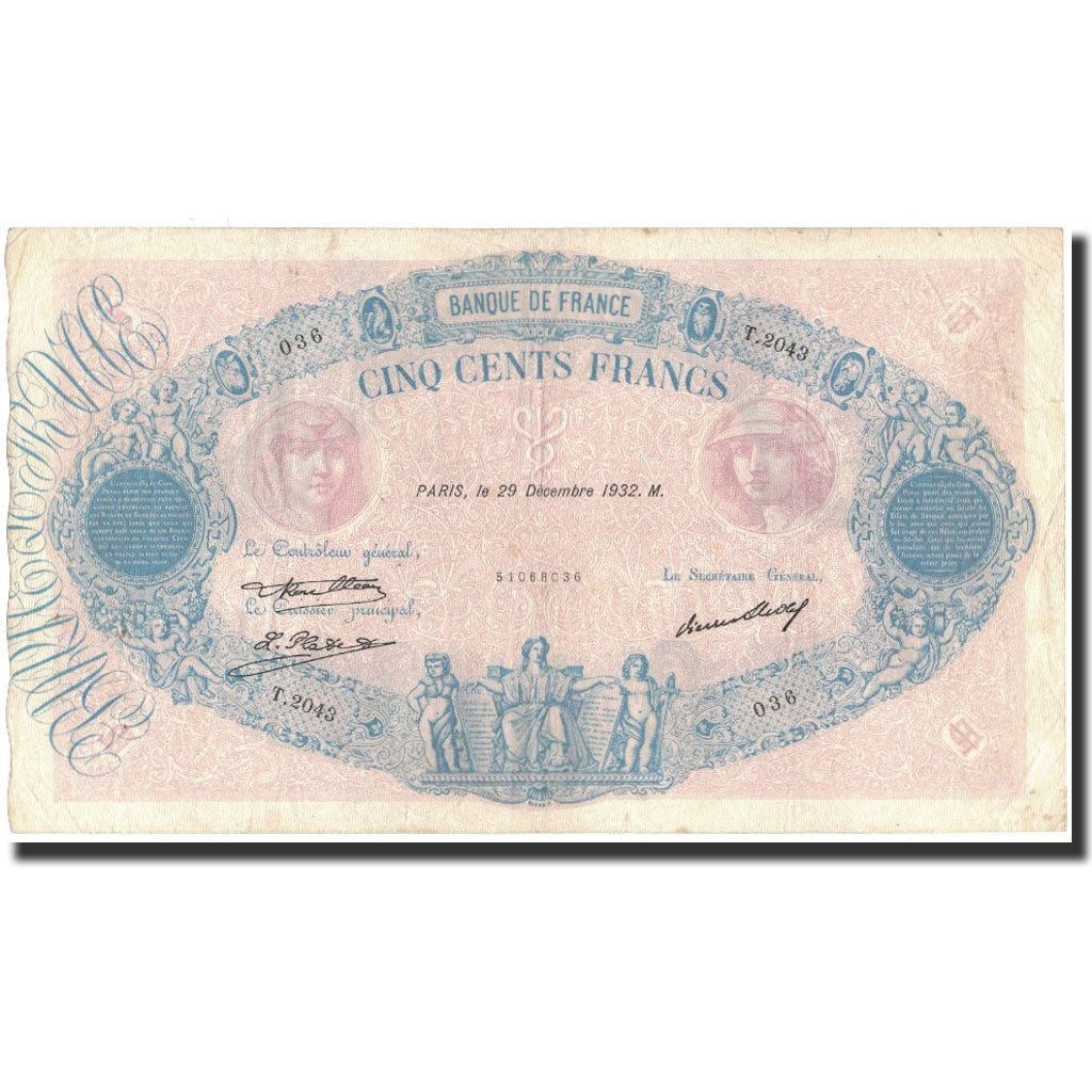 Francia, 500 Francs, 1932-12-29, BB, Fayette:30.35, KM:66l