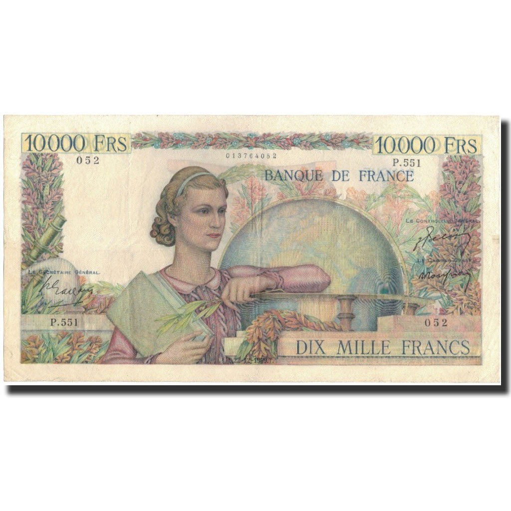France, 10,000 Francs, 1949-12-22, EF(40-45), Fayette:50.23, KM:132b