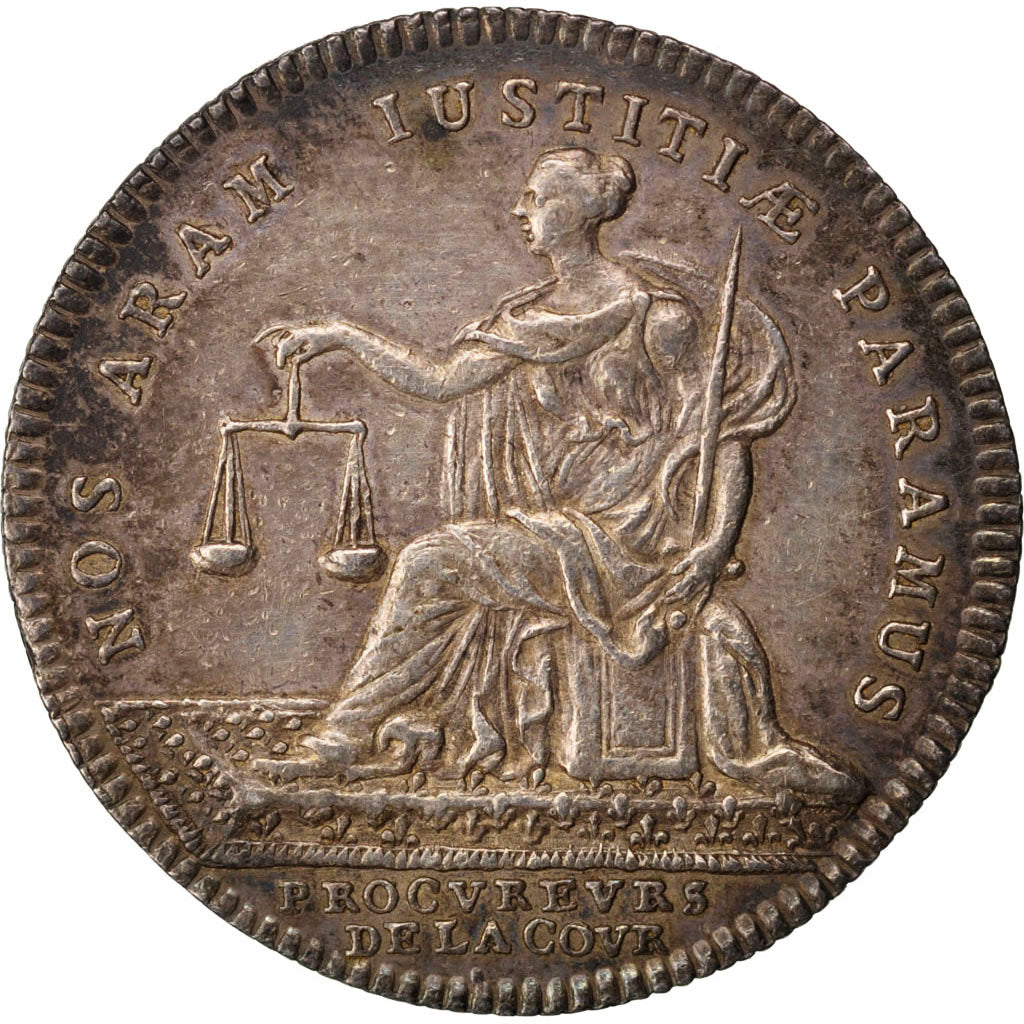 France, Token, Justice, AU(55-58), Silver, Feuardent:manque