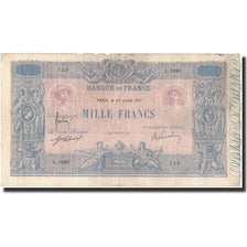 France, 1000 Francs, 1917-07-25, VF(20-25), Fayette:36.31, KM:67g