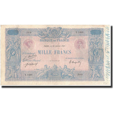 France, 1000 Francs, 1921. 01. 19, VF(30-35), Fayette:36.37, KM:67i