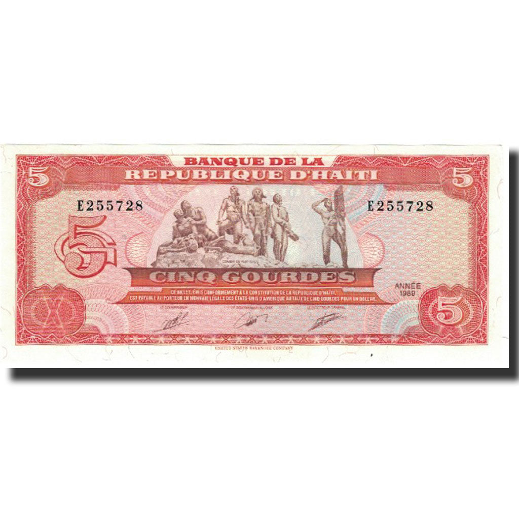 Banknote, Haiti, 5 Gourdes, 1989, KM:255a, UNC(65-70)