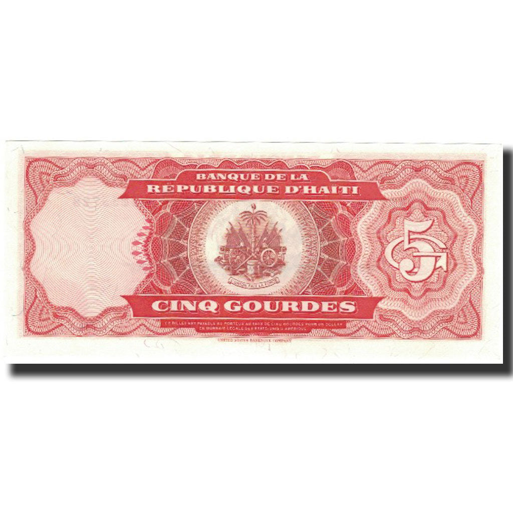 Banknote, Haiti, 5 Gourdes, 1989, KM:255a, UNC(65-70)
