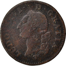 FRANCE, Sol ou sou, Sol, 1783, La Rochelle, KM #578.6, F(12-15), Copper,...