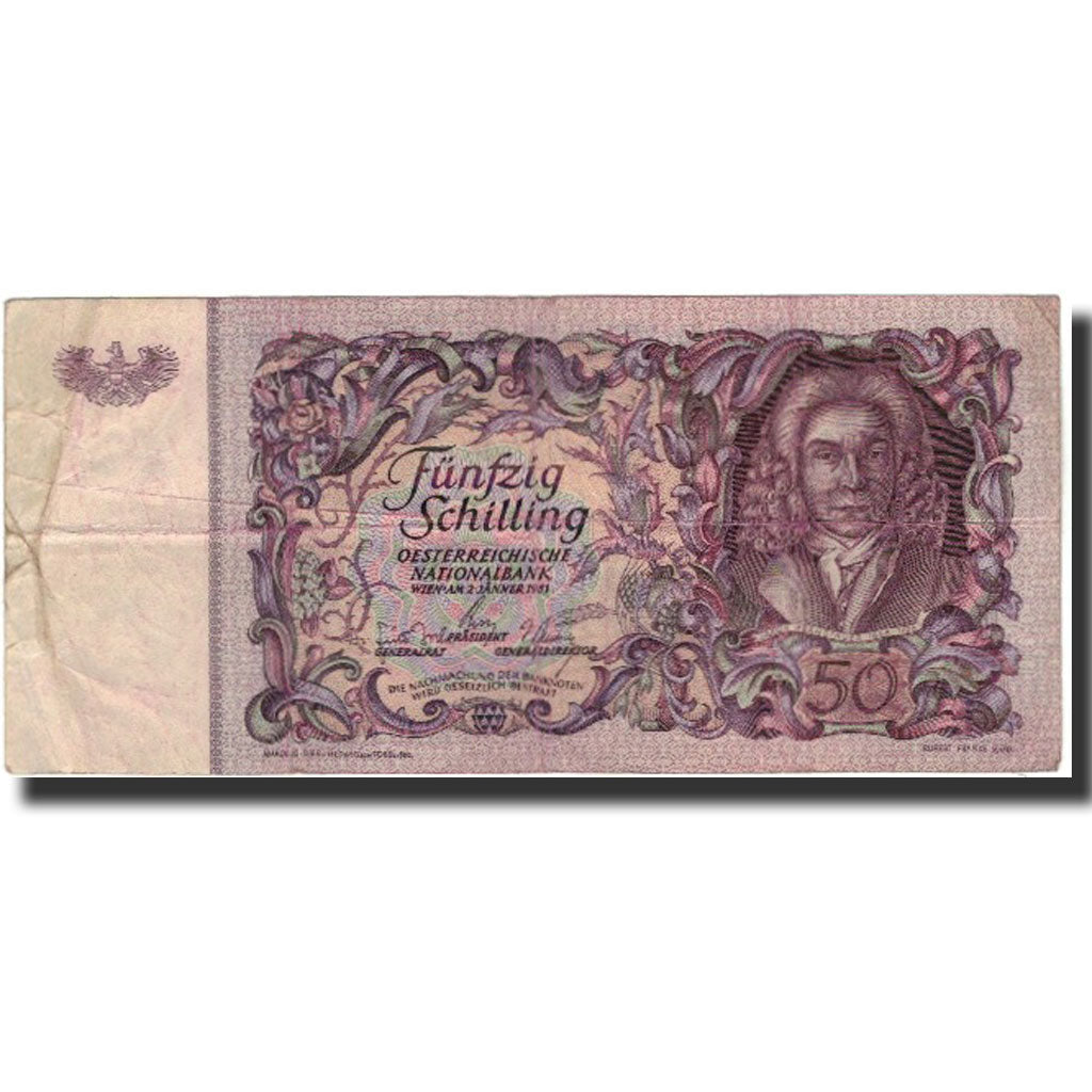 Banknote, Austria, 50 Schilling, 1951-01-02, KM:130, VF(20-25)