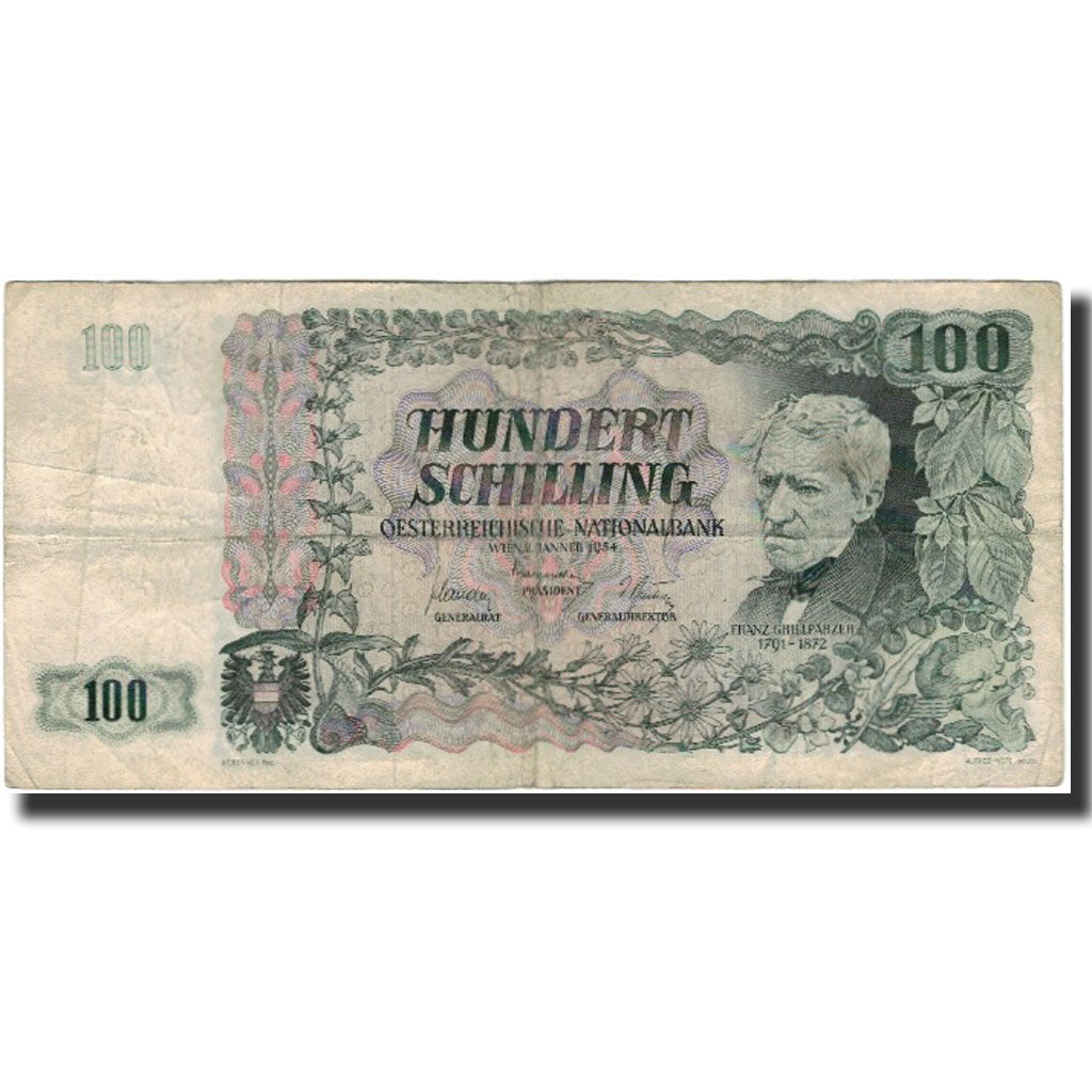 Banknote, Austria, 100 Schilling, 1954-01-02, KM:133a, VF(20-25)