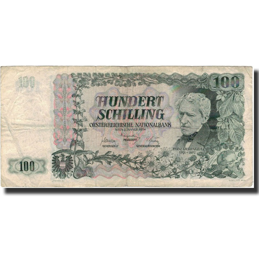 Banknote, Austria, 100 Schilling, 1954-01-02, KM:133a, VF(20-25)