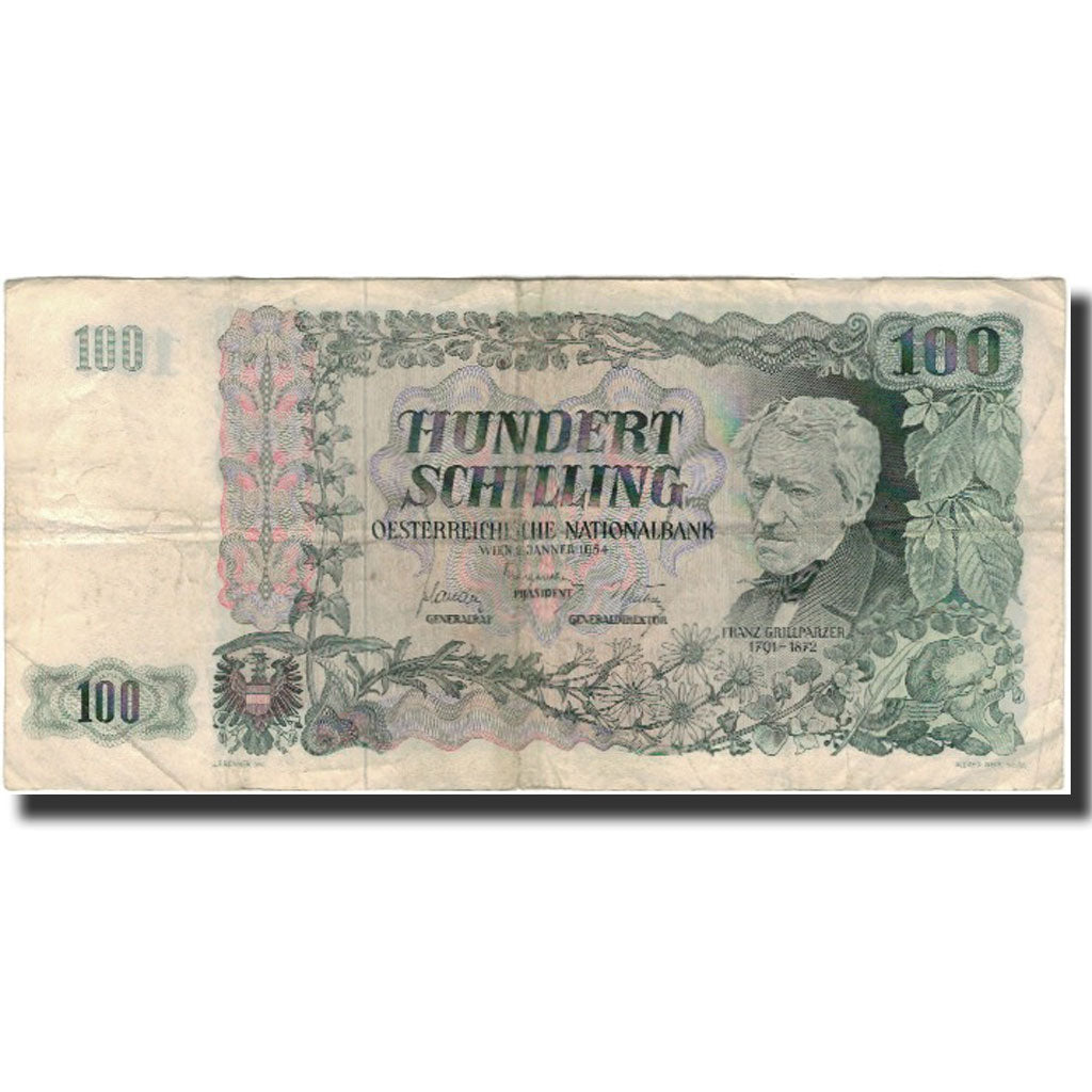 Banknote, Austria, 100 Schilling, 1954-01-02, KM:133a, VF(20-25)