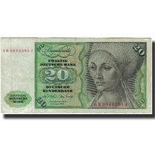Banknote, GERMANY - FEDERAL REPUBLIC, 20 Deutsche Mark, 1970-01-02, KM:32a