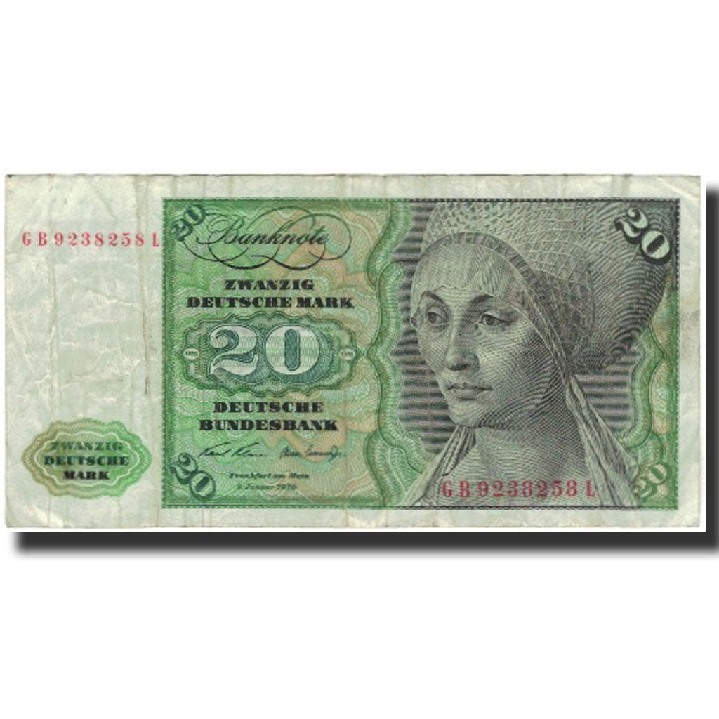 Banknote, GERMANY - FEDERAL REPUBLIC, 20 Deutsche Mark, 1970-01-02, KM:32a