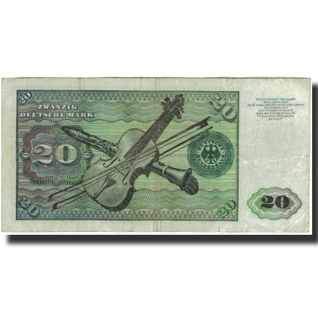 Banknote, GERMANY - FEDERAL REPUBLIC, 20 Deutsche Mark, 1970-01-02, KM:32a