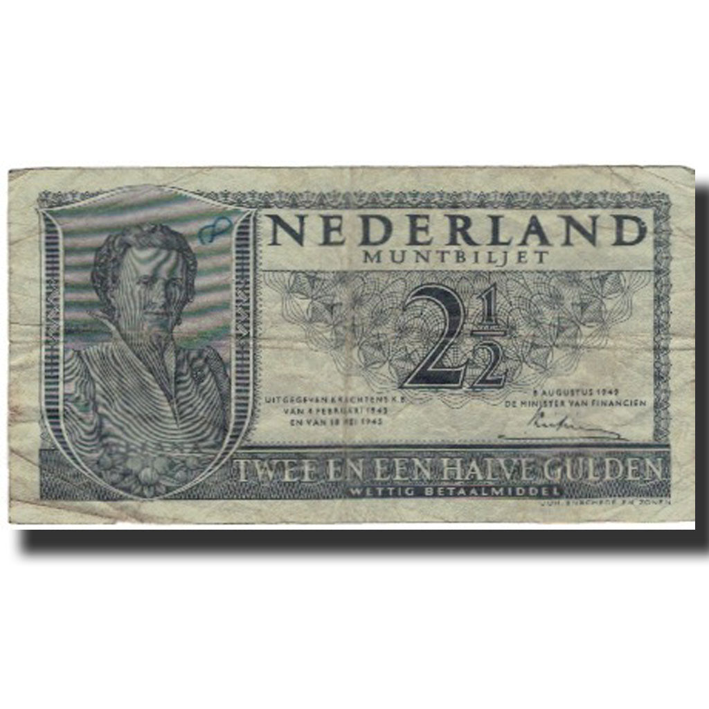 Banknote, Netherlands, 2 1/2 Gulden, 1949-08-08, KM:73, F(12-15)