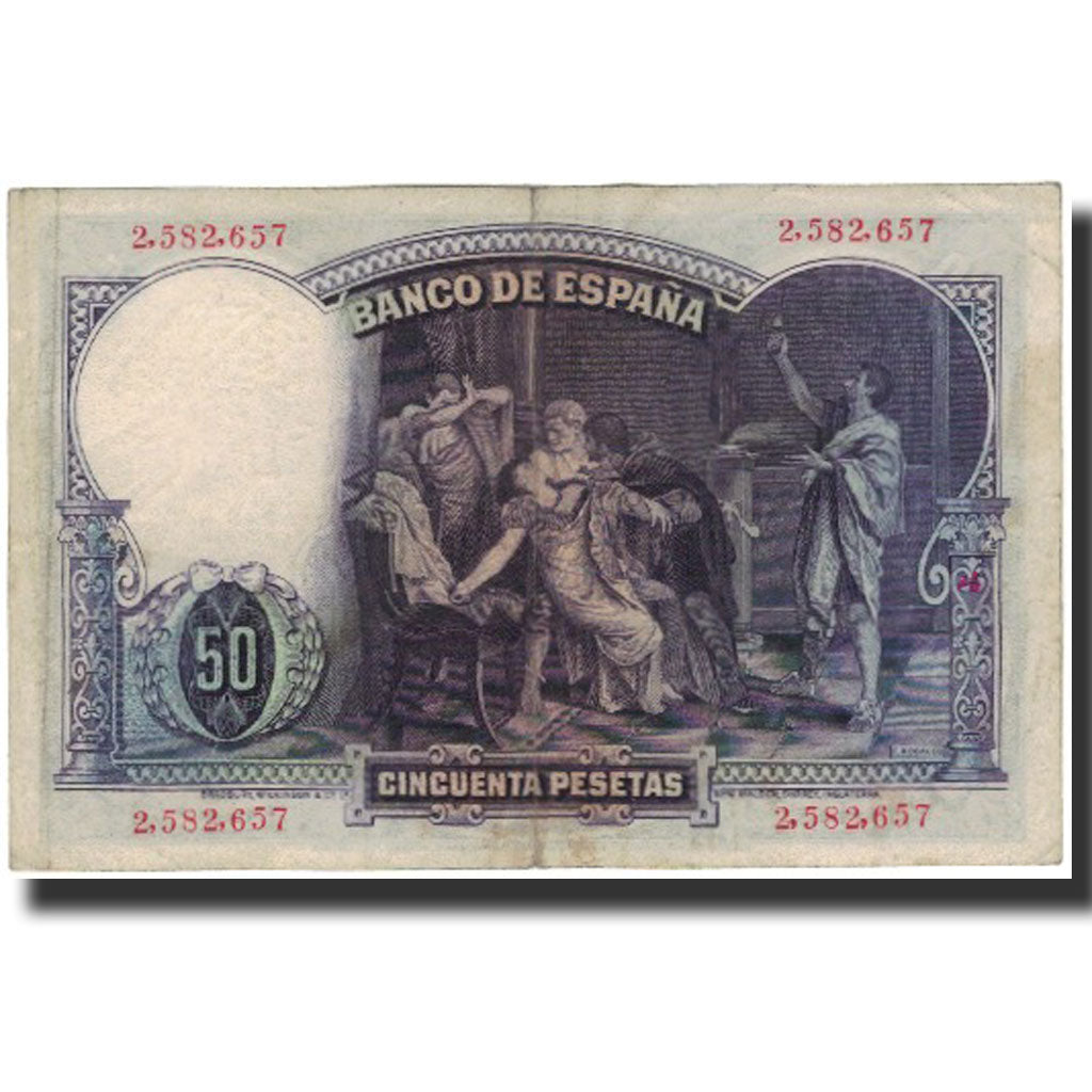 Banconote, Spagna, 50 Pesetas, 1931-04-25, KM:82, BB
