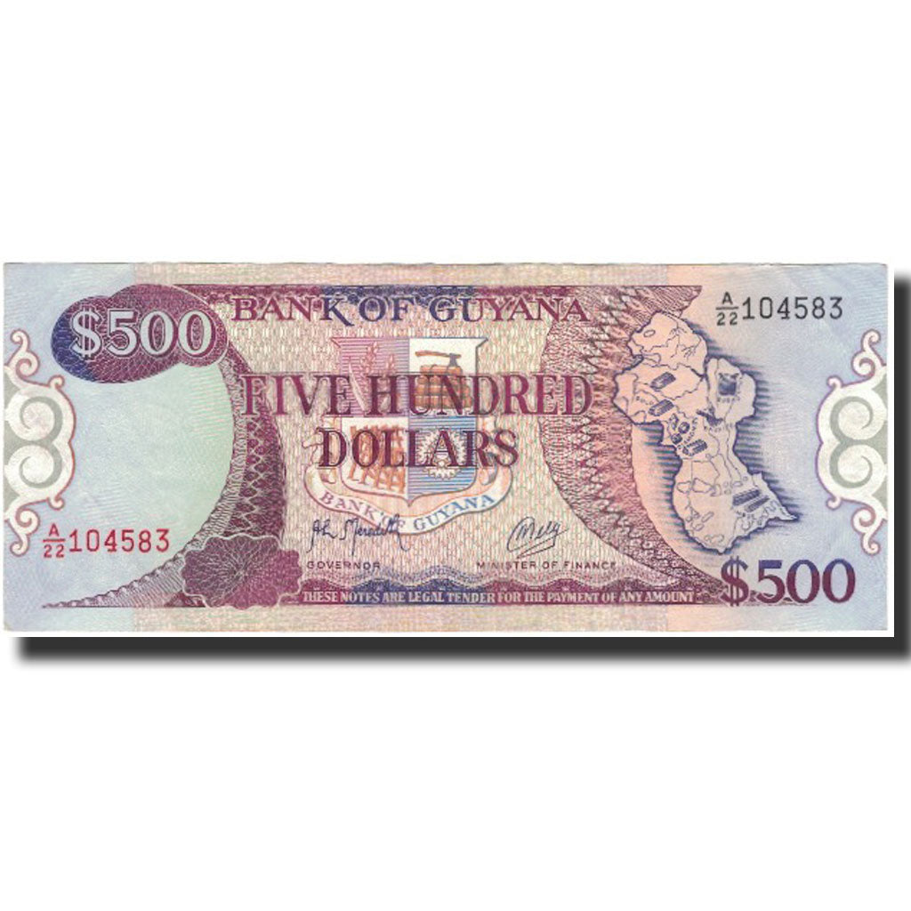 Banknote, Guyana, 500 Dollars, 1992, KM:29b, UNC(63)