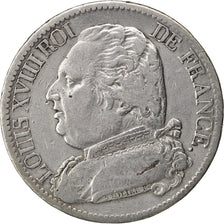 FRANCE, Louis XVIII, 5 Francs, 1814, Rouen, KM #702.2, VF(20-25), Silver,...