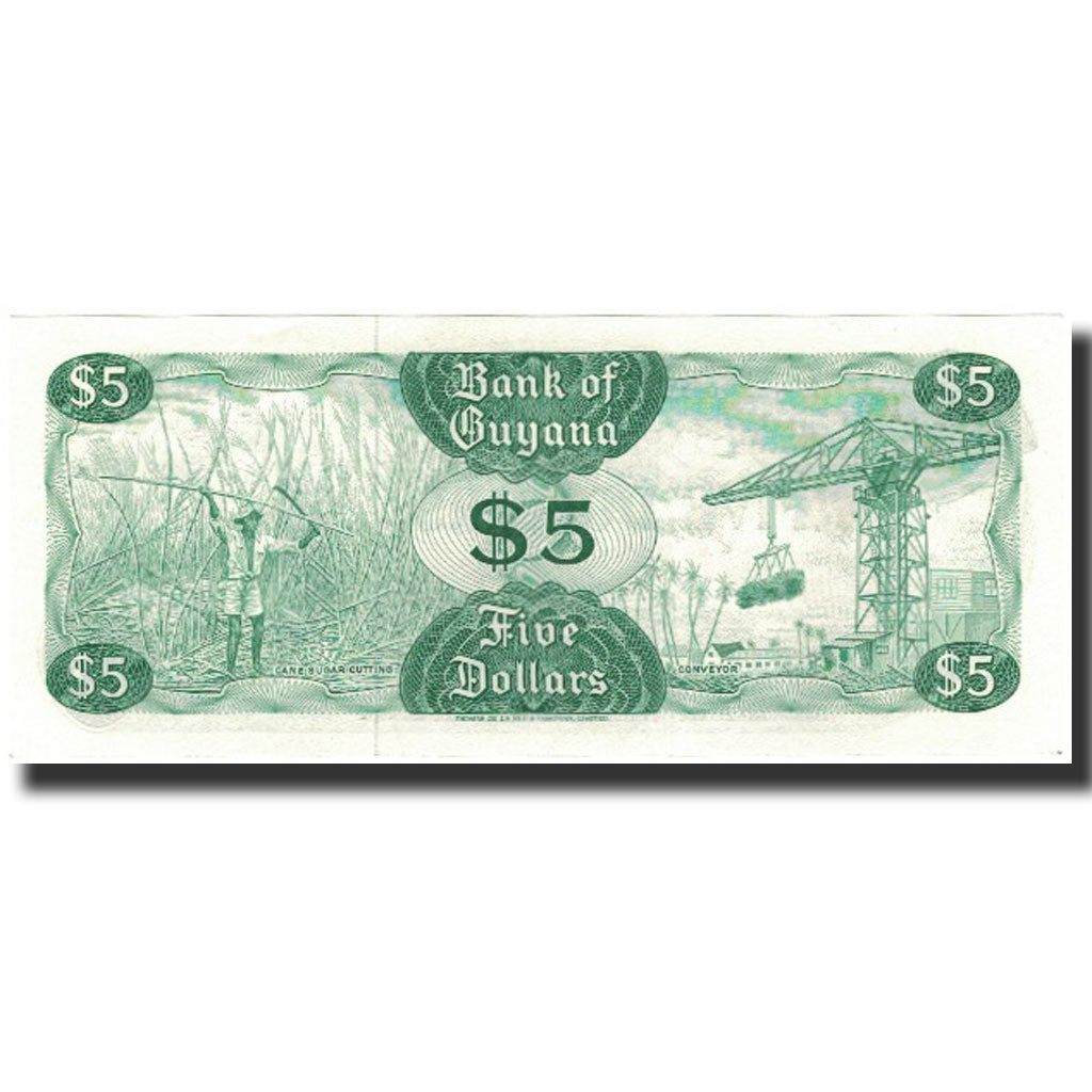 Banknote, Guyana, 5 Dollars, 1983, KM:22d, UNC(65-70)