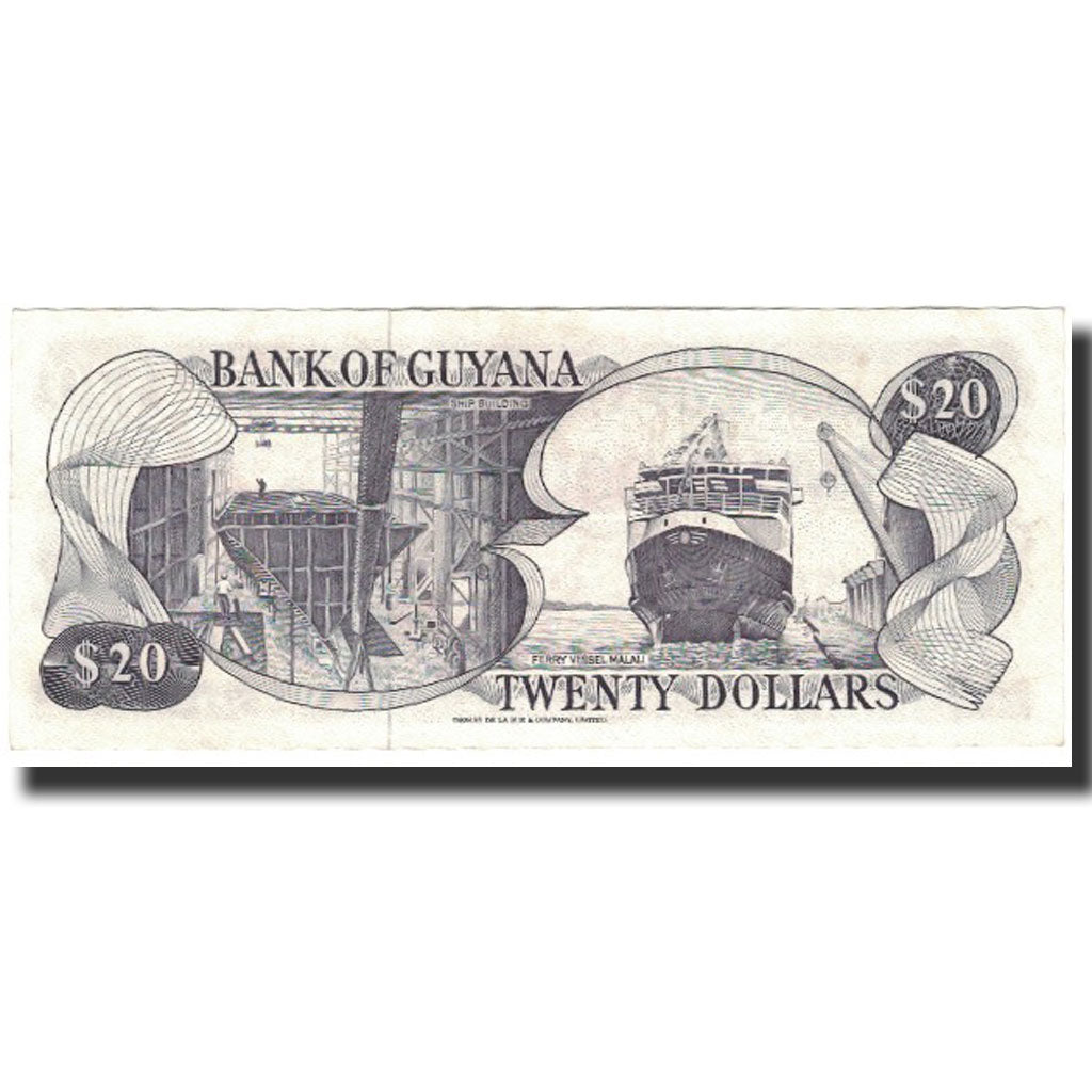 Biljet, Guyana, 20 Dollars, 1989, KM:24d, SPL