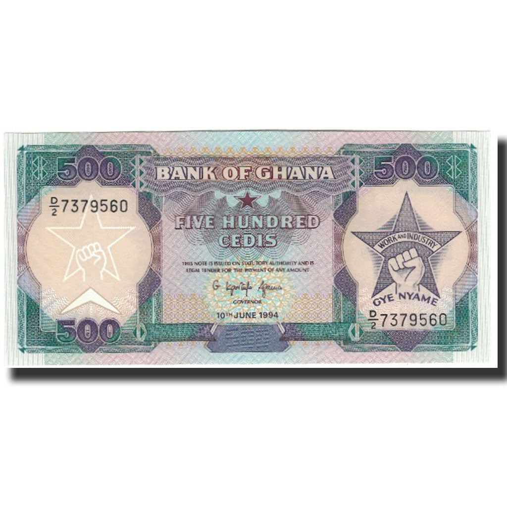 Banknote, Ghana, 500 Cedis, 1994-06-10, KM:28c, UNC(65-70)