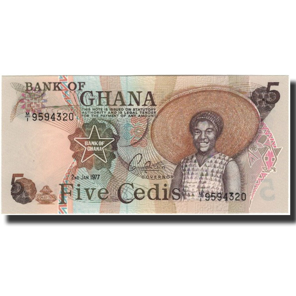 Banknote, Ghana, 5 Cedis, 1977-01-02, KM:15b, UNC(65-70)